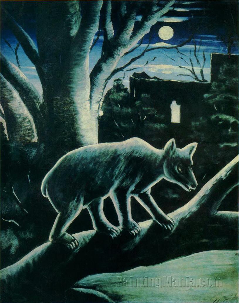 A Fox in a Moon Night