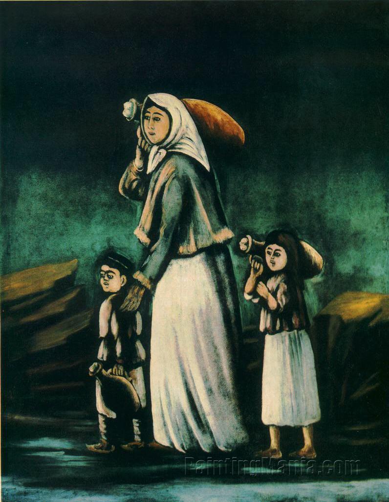 A Peasant Woman with Children Going to Fetch Water