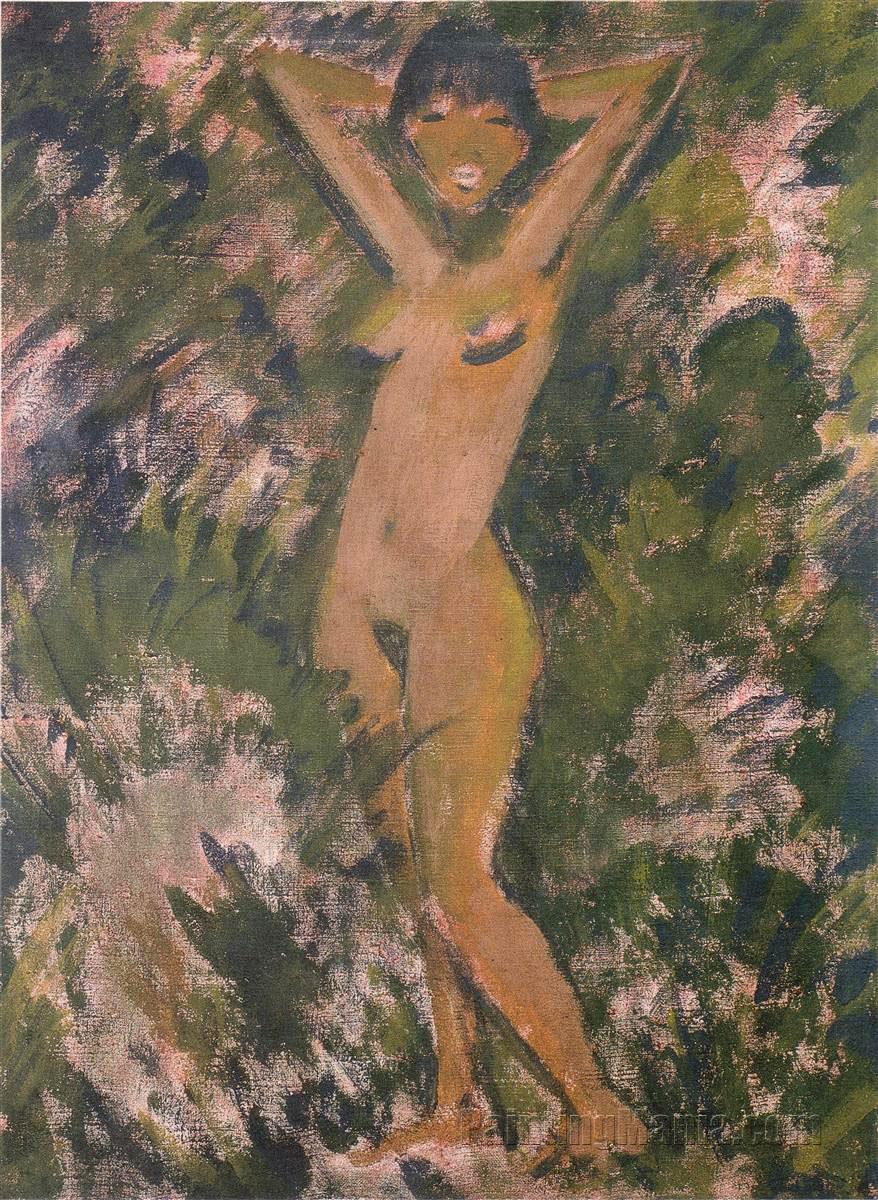 Standing Nude Girl in the Green (Stehender Madchenakt Im Grunen)