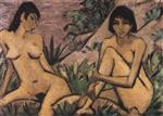 Two Girls Sitting in the Dunes
