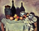 Still Life - Post. Bottle. Cup and Fruit
