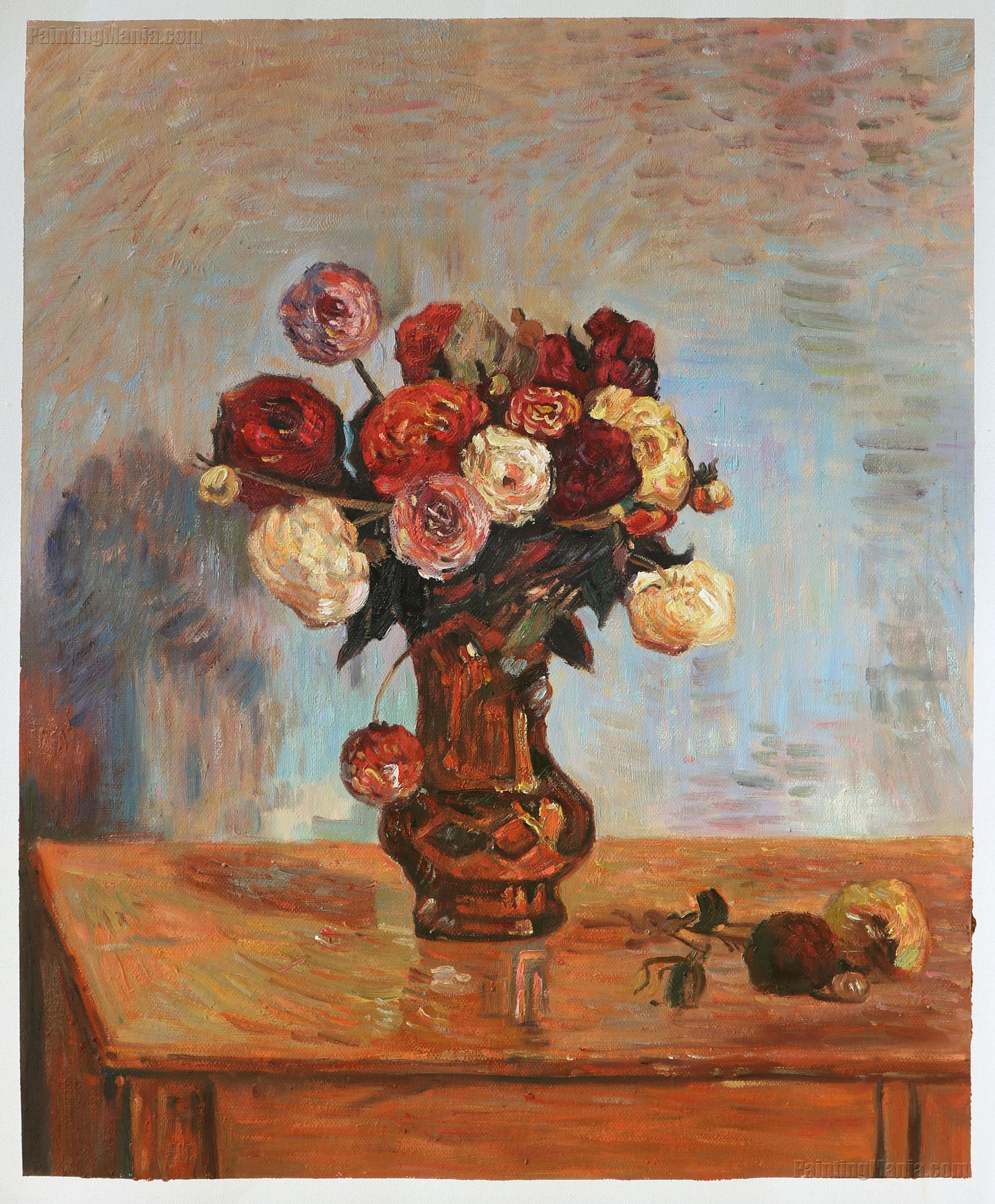 Dahlias in a Copper Vase
