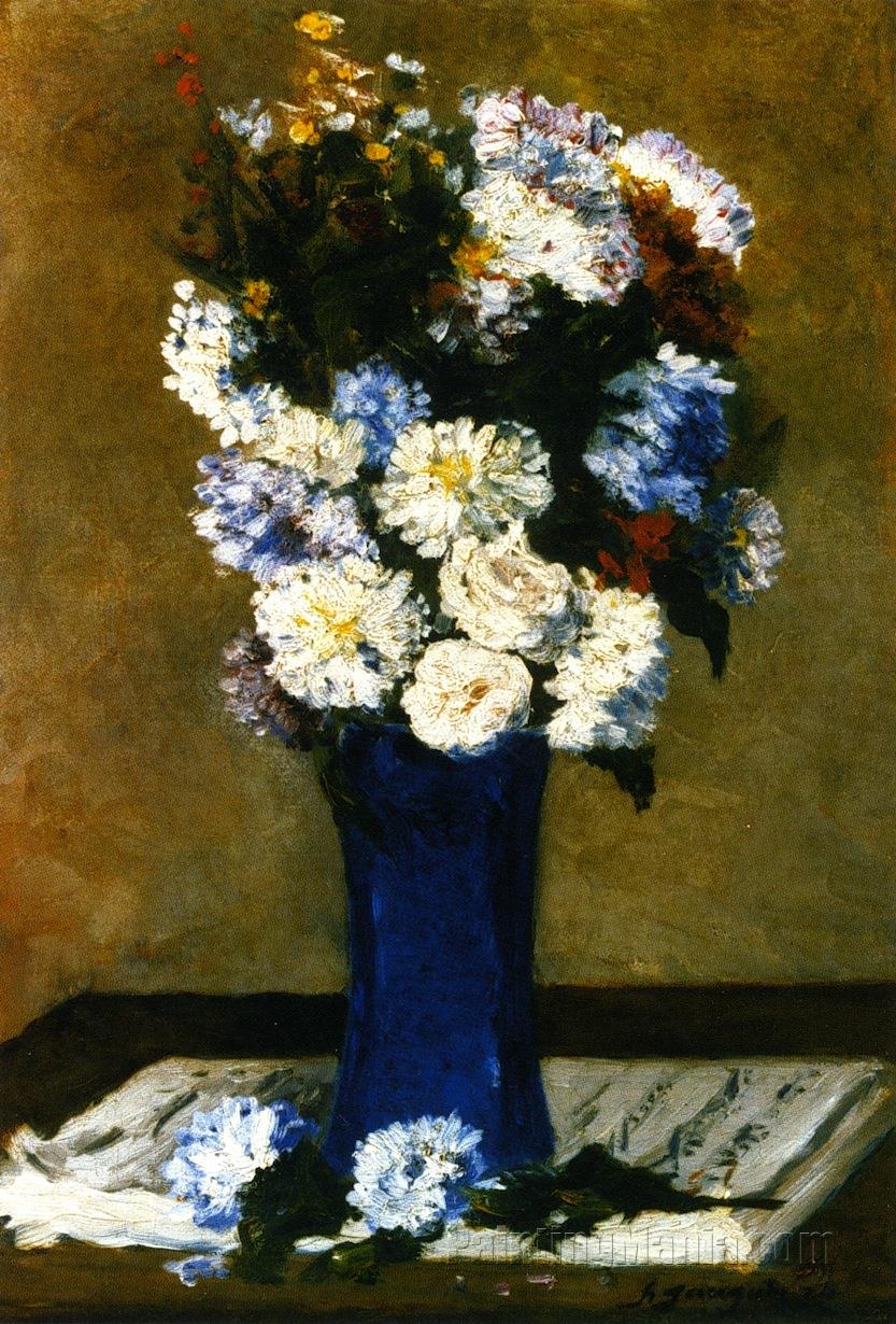 Flowers in a Vase with a Musical Score