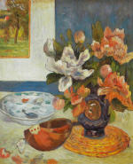 Still Life with Chinese Peonies and Mandolin