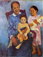 Tahitian Woman and Two Children