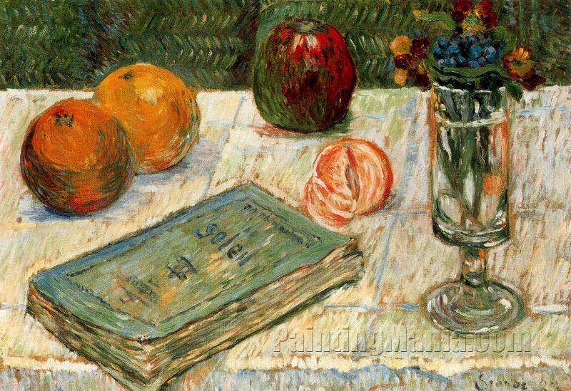 Still Life with a Book and Oranges