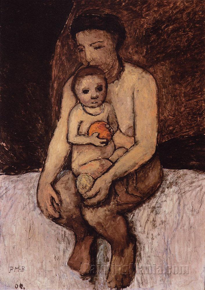Seated Mother and Child on Her Lap