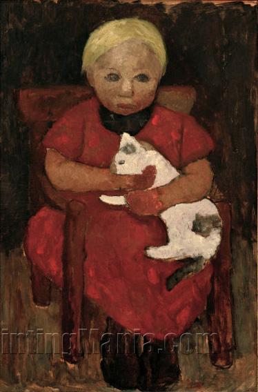 Seated Peasant Girl with Cat