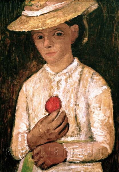 Self-Portrait with Red Rose