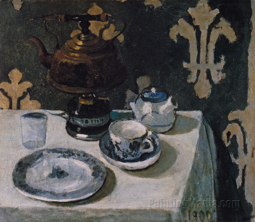 Still Life with Blue and White Porcelain Teapot