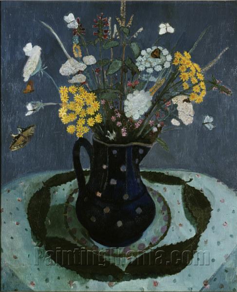 Still life with Flowers in a Blue Jug