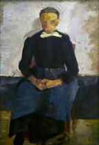 Seated Woman with Hands Folded in Her Lap