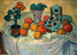 Still Life with Oranges and Stoneware Dog