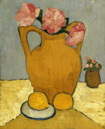 Still Life with Pitcher. Peony and Orange