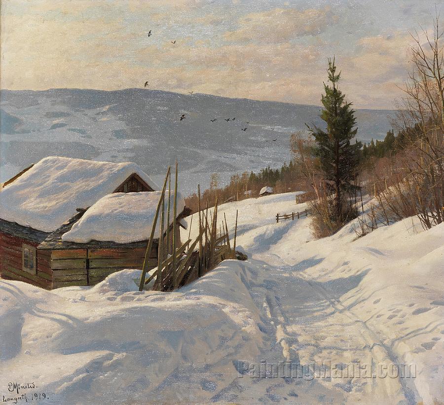 Sonniger Wintertag In Norwegen