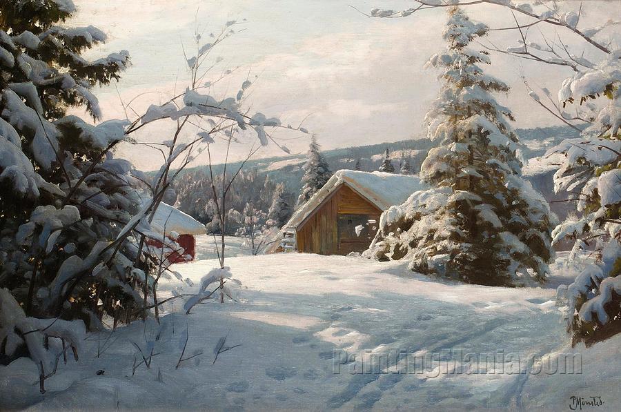 A Sunlit Winter Landscape (Solbelyst vinterlandskap)