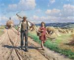 Harvest Workers on a Road