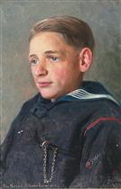 Portrait of a young man in sailor suit