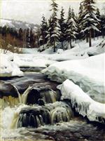A Winter Landscape with a Mountain Torrent