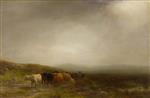 Cattle on a Misty Hillside