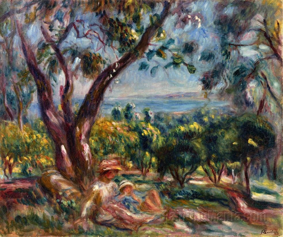 Cagnes Landscape with Woman and Child
