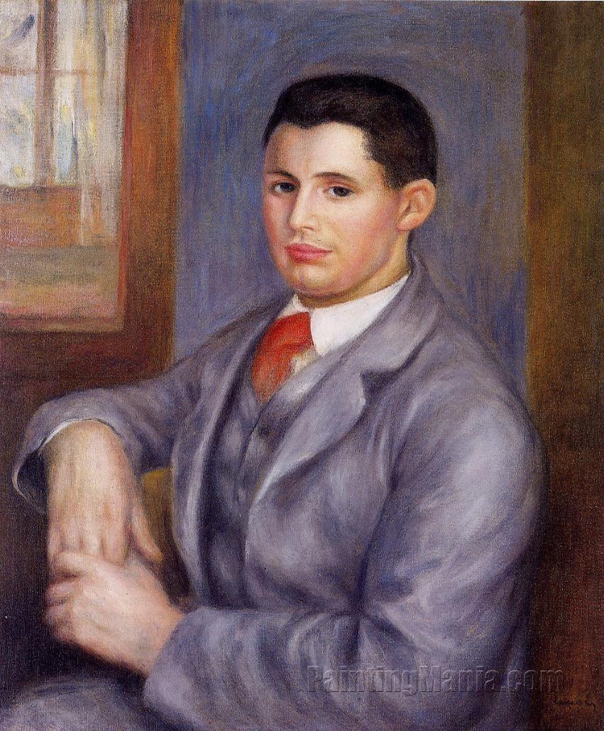 Young Man in a Red Tie, Portrait of Eugene Renoir