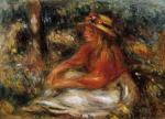Young Woman Seated on the Grass
