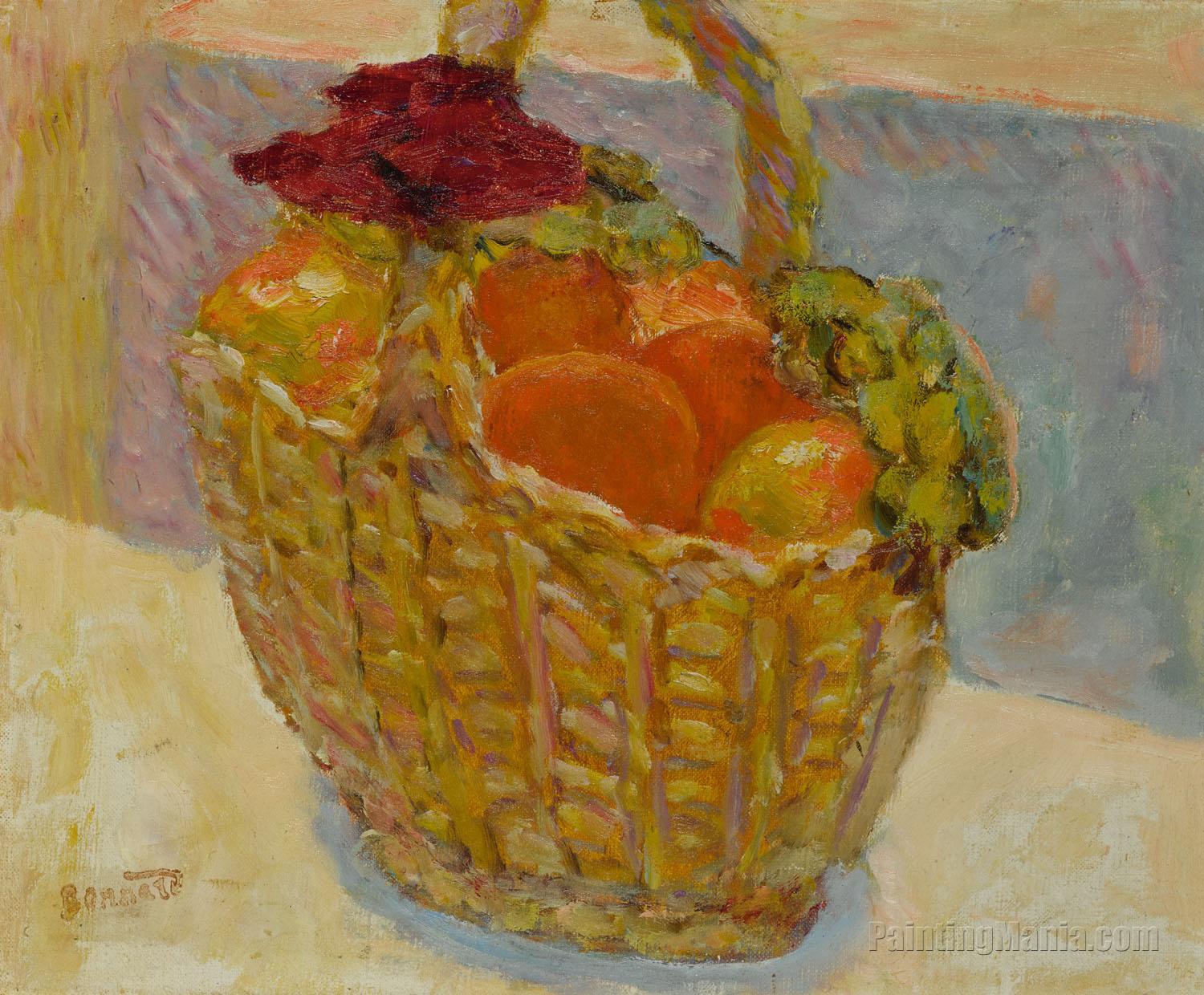 Basket of Oranges and Roses