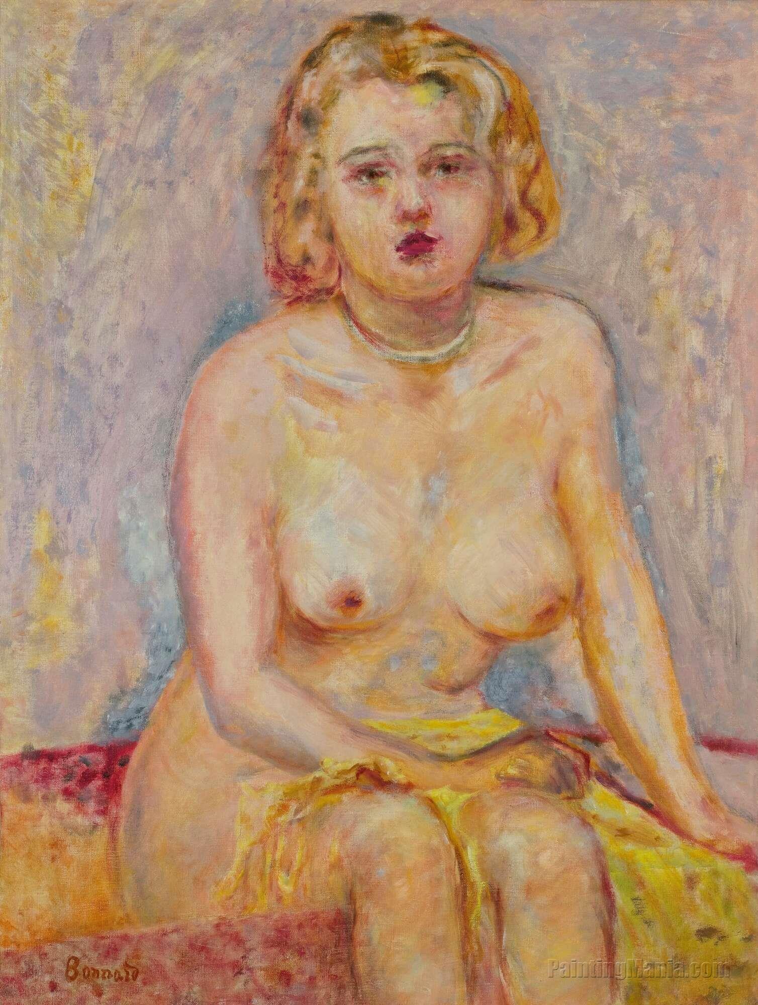 Naked Blonde Sitting