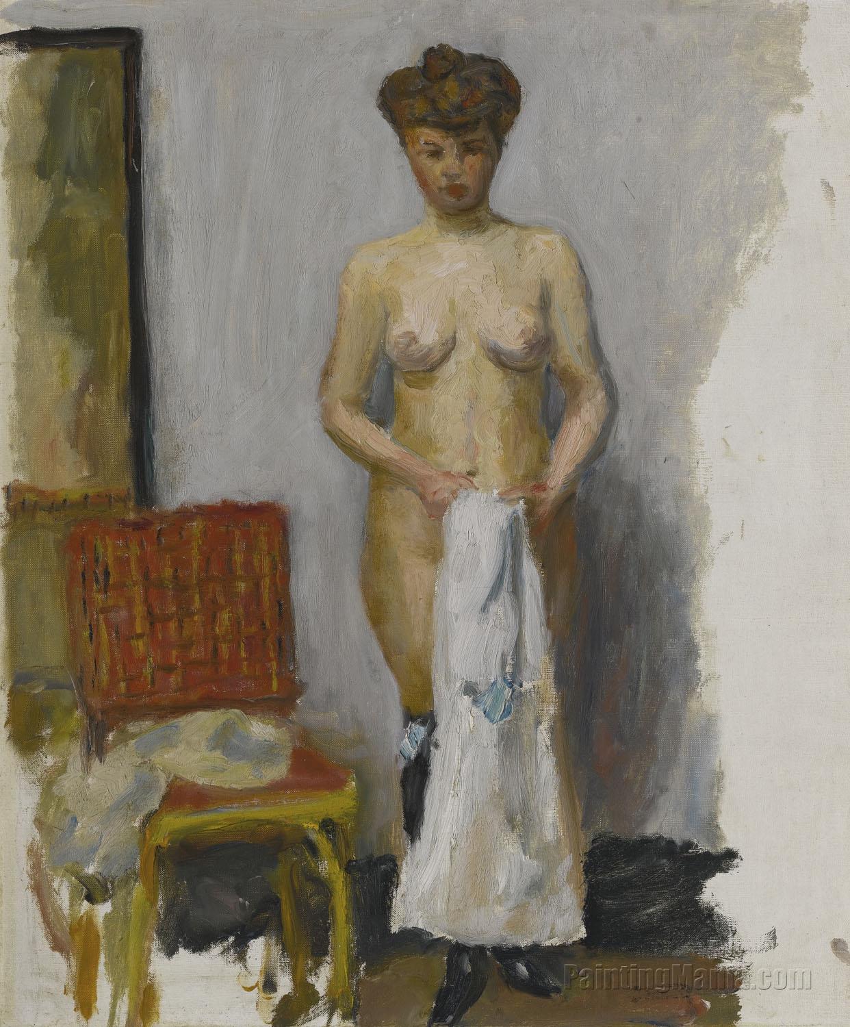 Nude, Red Chair