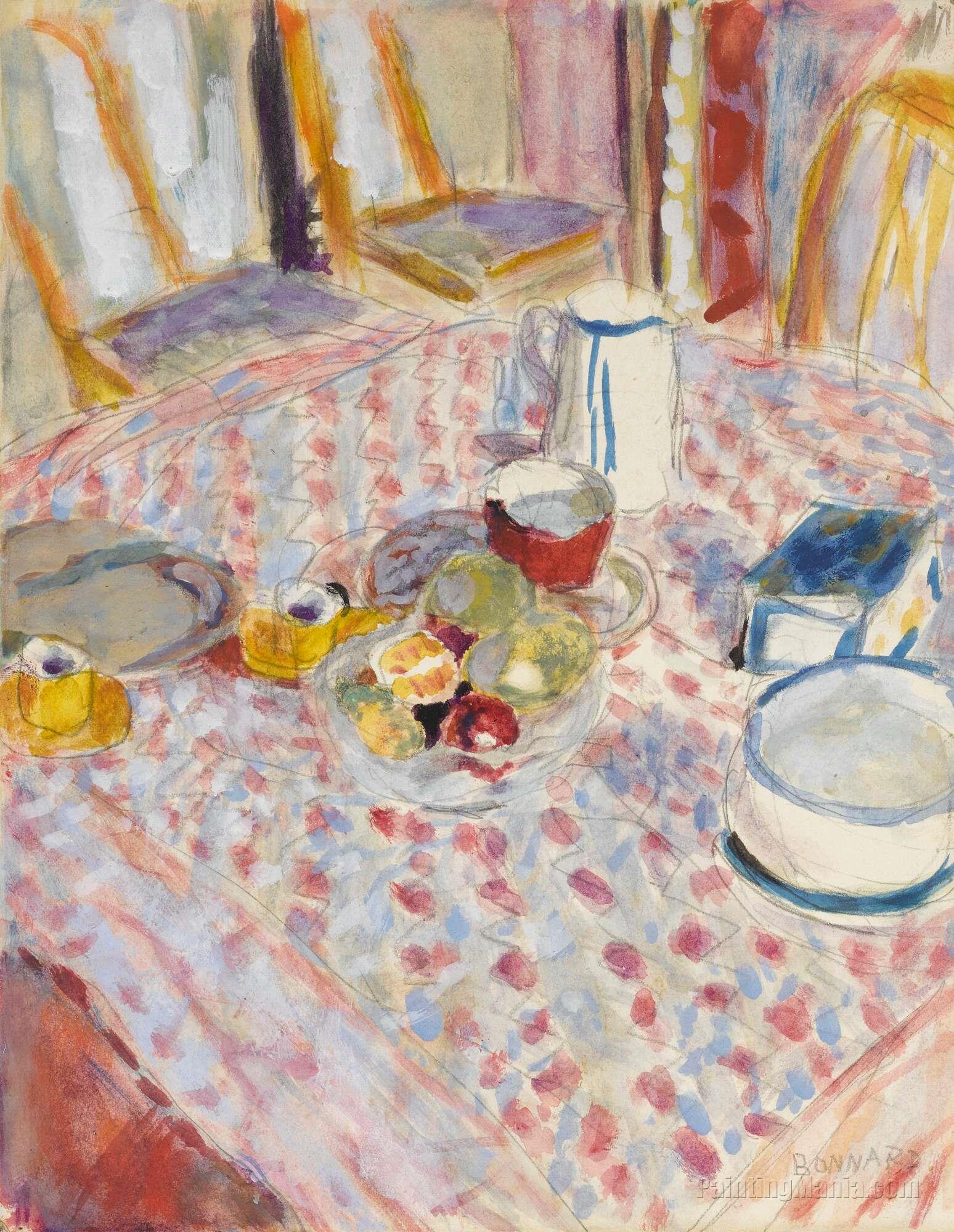 Still Life on a red Checked Tablecloth