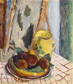 Still Life with Peaches and Yellow Pot
