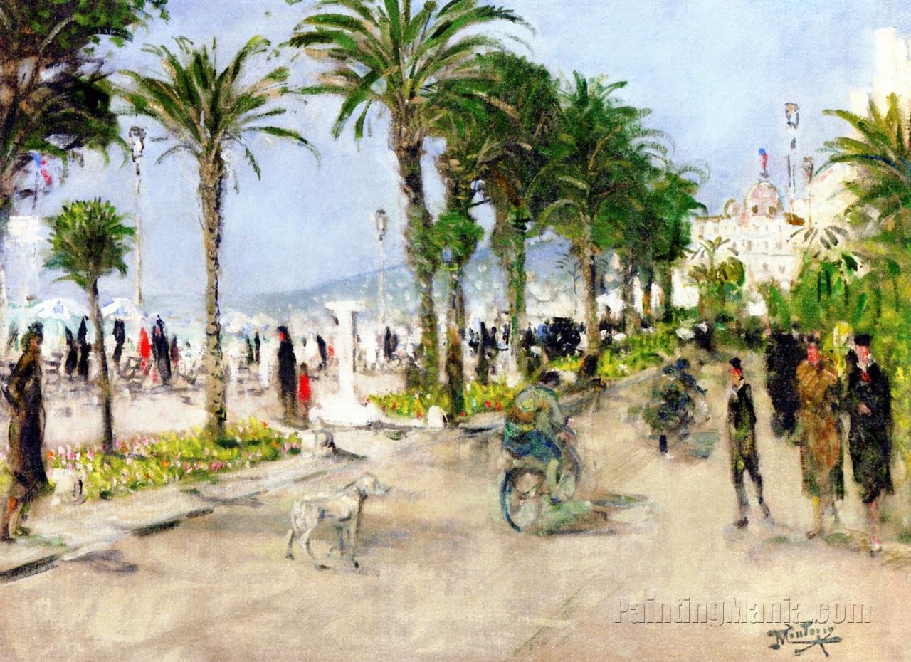 Les palmiers sur la promenade des Anglais a Nice