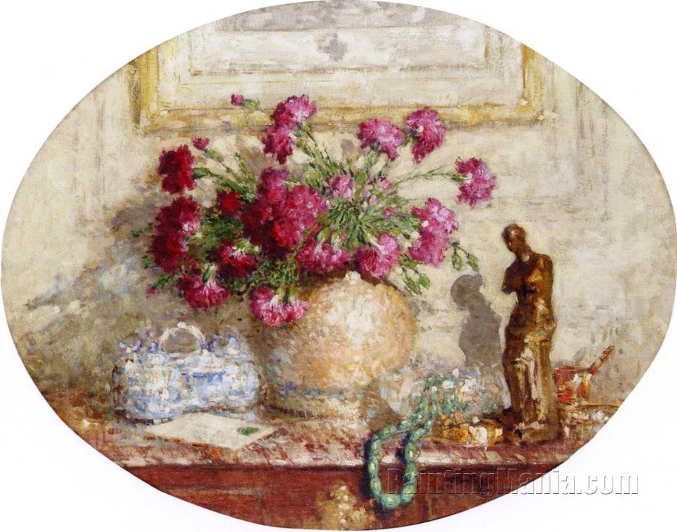 Still Life with Carnations (Vase with Flowers on the Locker)