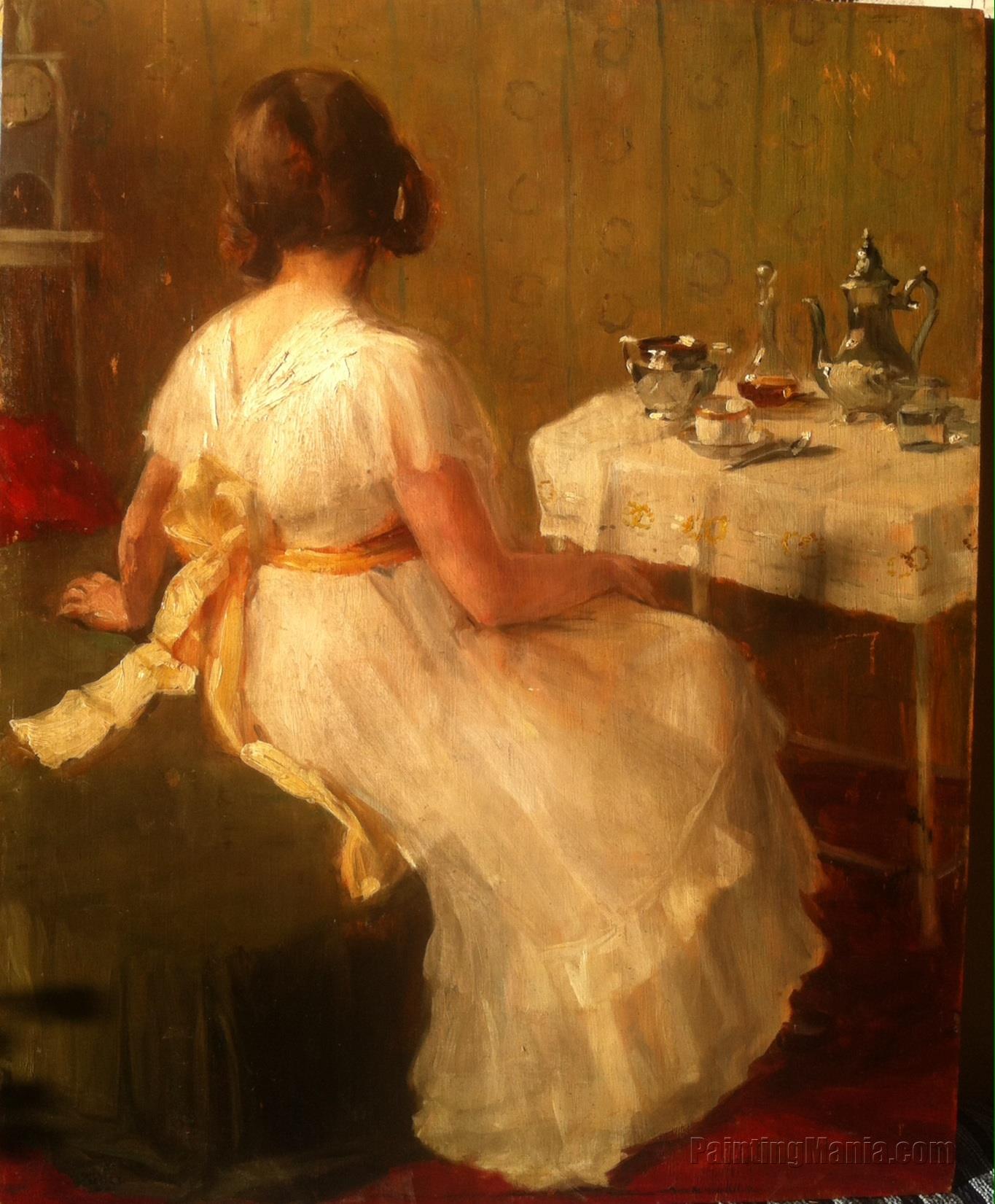Young Lady at Evening Tea (Waiting for the Evening Tea)