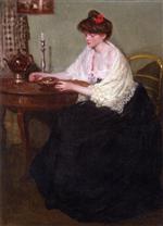 Woman Sitting at a Table