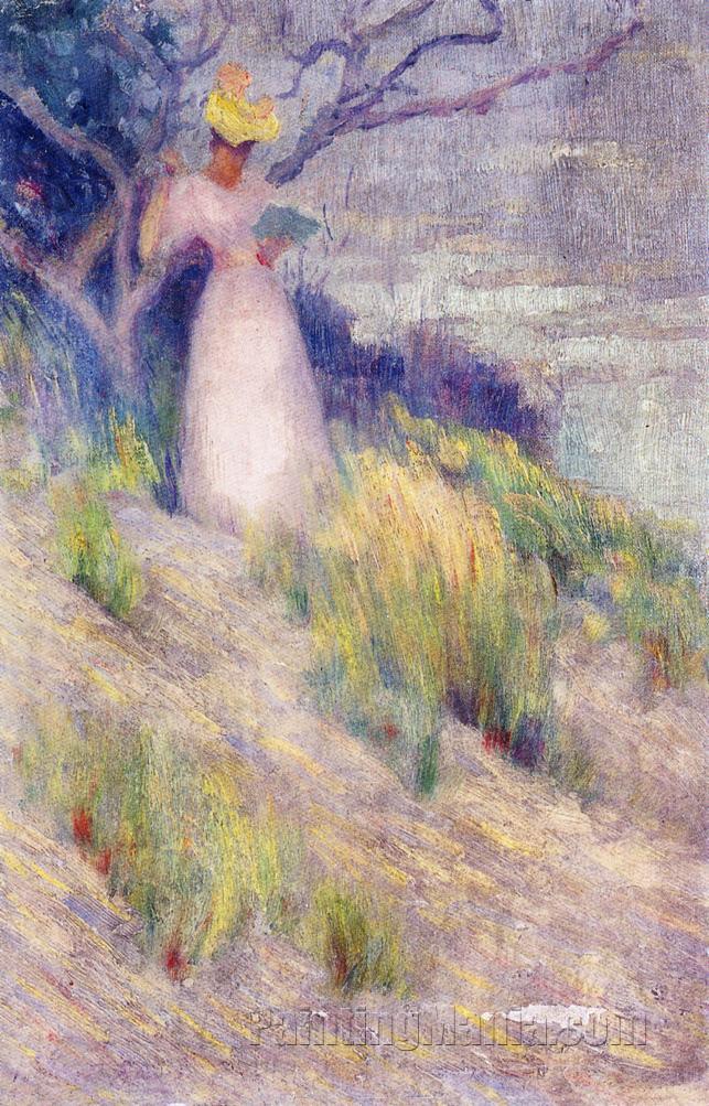 Landscape with Figure in Pink