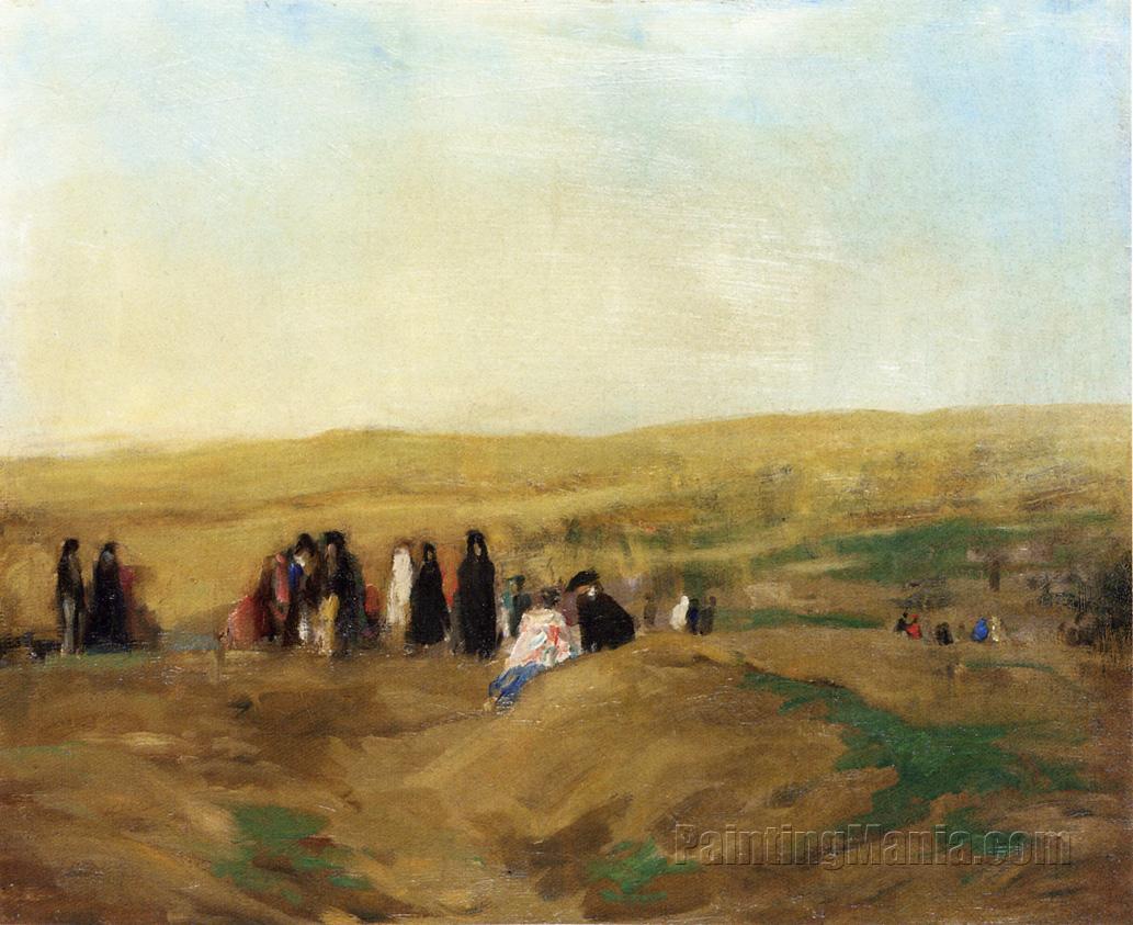 Procession in Spain (Spanish Landscape with Figures)