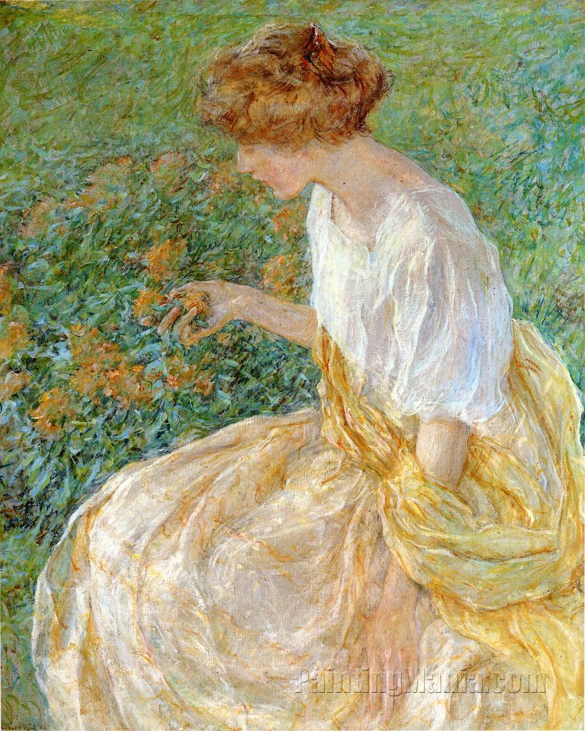 The Yellow Flower (The Artist's Wife in the Garden)