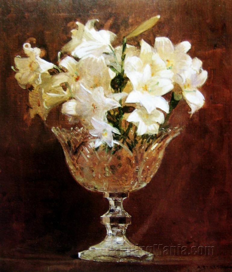 Lilies in a Crystal Vase