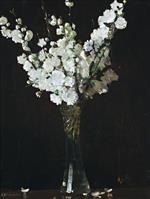 White Blossom in a Glass Vase