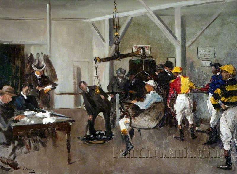 The Weighing Room, Hurst Park 1924