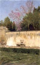 A Corner of the Gardens of the Villa Borghese