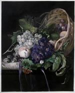 Fruit Still Life (Peaches, Chestnuts and Grapes in an Overturned Basket) by Willem van Aelst