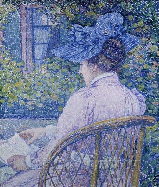 The Lady with the Blue Hat (The Lady Reading)