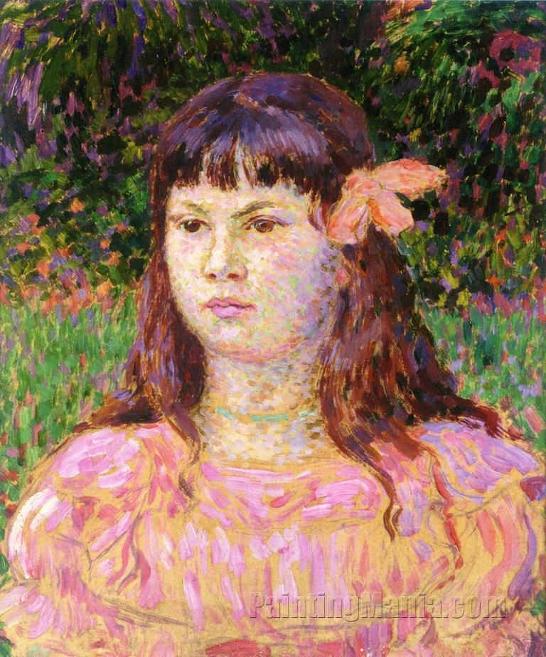 The Pink Ribbon (Portrait of Sylvie Lacombe)