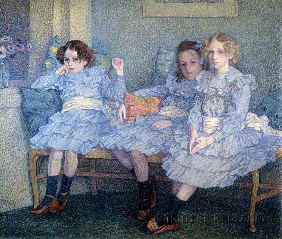 Three Children in Blue