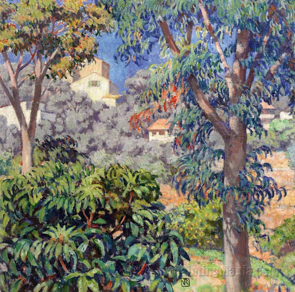 Villas Viewed throuth Eucalyptus Trees, La Mortola