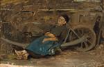 Woman Lying on a Wheelbarrow