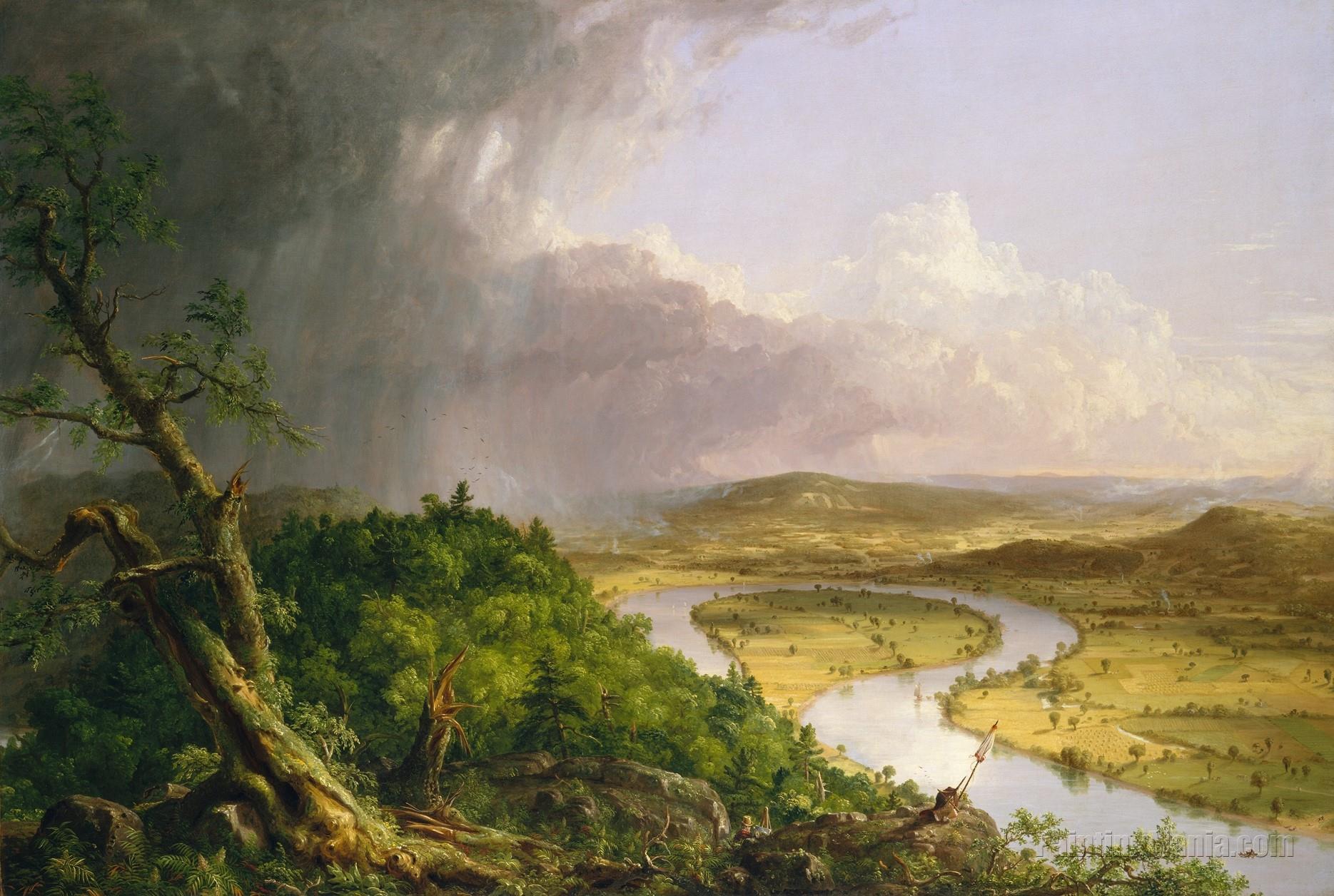View from Mount Holyoke, Northampton, Massachusetts, after a Thunderstorm - The Oxbow